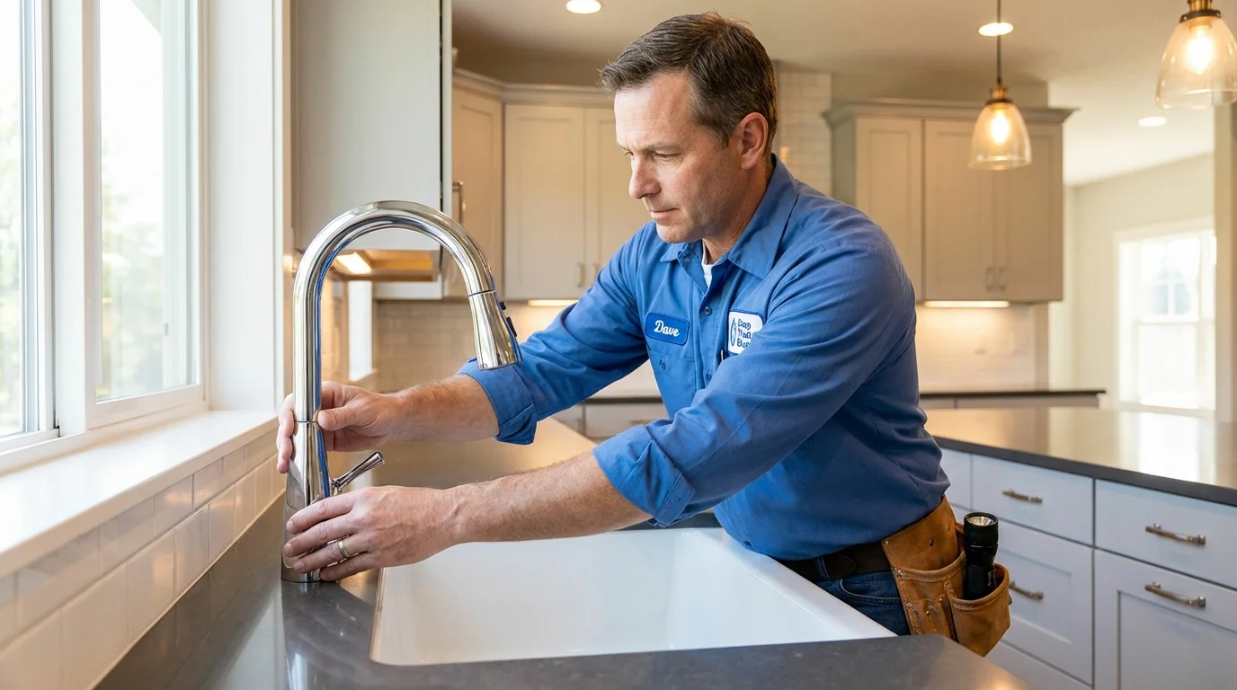 Kitchen faucet installation by Johns Plumbing LLC in New River